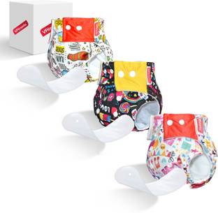 VParents Reusable Adjustable Cloth Diapers With ulta absorbent Insert 5 layers washable