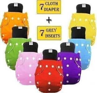 little monkeys reusable ,washable cloth diaper ,soft on ur tiny skin with absorbant insert (7 diaper and 7 CHARCOAL insert)size can be adjusted with buttons