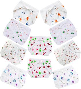 DON CARE Washable Reusable Hosiery Cotton Langot for Born Baby (0-6 Months, Pack of 10)