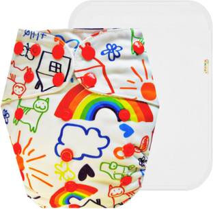 Dumbledo Leak Proof Dry Feel Free Size 1 White Cloth Diaper With White Pad