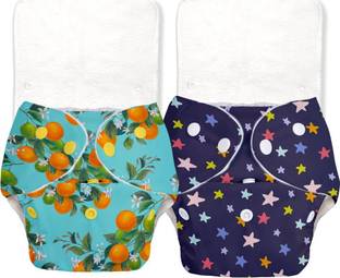 Superbottoms Pack of 2 BASIC Reusable Cloth Diapers | Adjustable, Washable |3M-3Y
