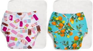 Superbottoms BASIC 2 Cloth Diapers Washable & Reusable for 3M-3Y (2 Shells + 2 Inserts)