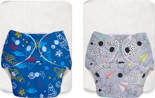 Superbottoms 2 BASIC 100% Organic Cloth Diapers 2 with Quick Dry pads | 3m-3yrs - Assorted