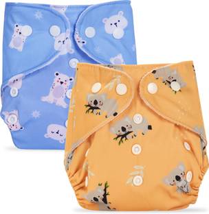 Bumpers Premium & Ultra Soft Organic Cloth Diaper for babies Combo, Sea Blue+Beige
