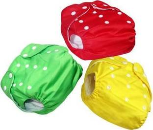 texla Soft Fabric Washable & Reusable Nappy For Baby New Born To 4 months Red Green Y