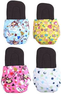 texla Print Reusable Cloth Button Diaper Reuse Nappy With Insert/Soaker Pad (0-3Y)T8Te