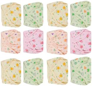 PDkare Colorful high quality New Born Baby Cotton Premium Quality V Shape Nappies, Nadi , Langot Washable Reusable Cotton Diaper Nappy Baby Cozy Wear (PACK OF 12 PC) NAPPY KIDS 100% Pure Cotton Premium quality baby diapers