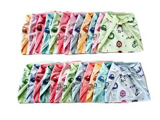 Aldeco Pack of 24 - Baby Hosiery Cotton Langot or Nappy / Reusable & Washable Soft U-Shaped Printed Cloth Langot or Diaper for kids (0-3years) (Set of 24)