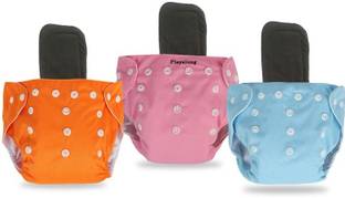 Playalong Baby Reusable Cloth diapers + Insert Pad, Adjustable, 3M-3Y Pack of 3
