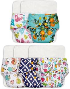 Superbottoms Pack of 5 BASIC Reusable Cloth Diapers | Adjustable, Washable |3M-3Y