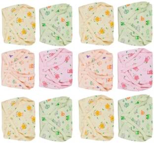 PDkare Colorful high quality New Born Baby Cotton Premium Quality V Shape Nappies, Nadi , Langot Washable Reusable Cotton Diaper Nappy Baby Cozy Wear (PACK OF 12 PC) NAPPY KIDS 100% Pure Cotton Premium quality baby diapers
