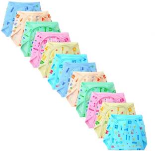 frazix New Born Washable Reusable Hosiery Cotton Diapers 0-6 Month Pack-12