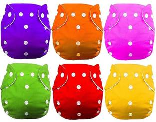 Lapry Baby Reusable 6 Diaper - Soft, Adjustable, Leak-Proof Diaper for Newborns