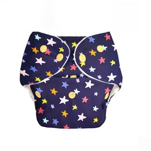 Superbottoms BASIC™ Cloth Diaper Without Soaker for 3m-3y babies (Blue Stars)