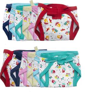 Swaddles Reusable Nappy / Langot For New Born Baby Padded Multicolour - Pack of 12