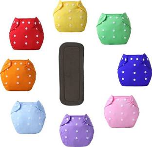 Hokista Reusable Cloth Baby Diaper with inserts pad, Washable Nappy (Pack of 3)