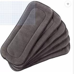 meet novelty Premium 5 Layers Bamboo Fibre Charcoal Reusable Diaper Inserts (Set of 5)