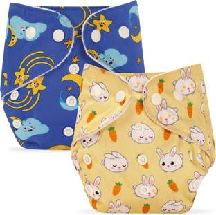 Bumpers Premium Reusable Cloth Diaper with 2 Insert Pads|3M-3Y (Royal Blue + Light Pink)