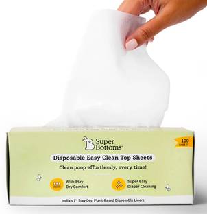Superbottoms Disposable Easy Clean Top Sheets, Diaper Liner, Toxin-Free, Biodegradable