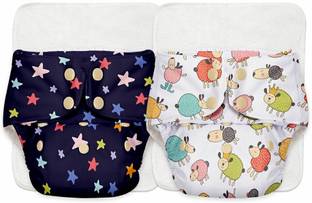 Superbottoms 2 BASIC 100% Organic Cloth Diapers 2 with Quick Dry pads | 3m-3yrs - Assorted