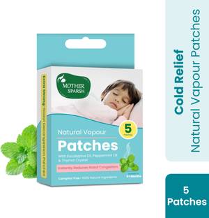 Mother Sparsh Natural Vapour Patches For Kids, Quick Relief from Runny Nose & Nasal Congestion Manual Nasal Aspirator