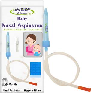 AWEJOY Baby nasal aspirator for 0-5 years, snot remover, nose block relief for infants Manual Nasal Aspirator