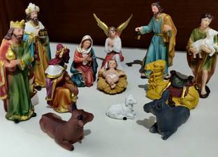 breeze handicrafts Imported Christmas nativity set small size Separate Pieces 12.5 cm Pack of 12