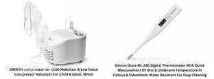 OMRON compressor ne- c106 Nebulizer & OmronMC 246 Digital Thermometer & Nebulizer