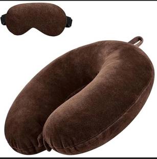 Everyonic Brown U Shape Neck Pillow & Eye Shade Neck Pillow