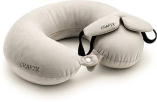 craftx TravelEase Neck Support for Airplane, Car & Train Neck Pillow & Eye Shade