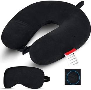 tyagicollections O&T U-Shape Black Neck Pillow travelling headrest, Multipurpose neck rest Neck Pillow & Eye Shade