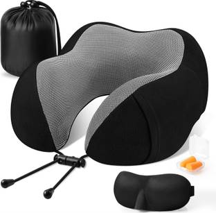 Adofys Travel Black Massage Neck Pillow Neck Pillow & Eye Shade