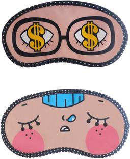 जेन्ना Dollar-Napping Cartoon Face Sleeping Eye Mask (Pack of 2) आई शेड