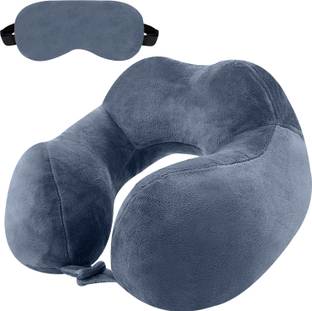 Greeli Premium Travel Neck Pillow Adjustable 360 Degree Neck Support Headrest Airplane Neck Pillow & Eye Shade