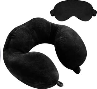 Greeli Premium Travel Neck Pillow Adjustable 360 Degree Neck Support Headrest Airplane Neck Pillow & Eye Shade