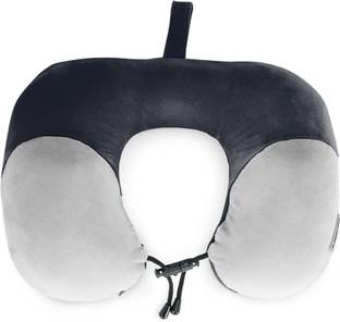 NASHER MILES 100% Memory Foam Travel Neck Pillow,360°Stable Neck Support with Snap-on Button Neck Pillow