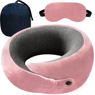 Greeli Memory Foam Travel Neck Pillow Lightweight Comfortable Pillow Combo of Carry Bag Neck Pillow & Eye Shade