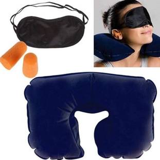 Mystte Travel Neck Pillow Combo with Soft Eye Mask, Carry Bag and Ear Plugs Neck Pillow & Eye Shade