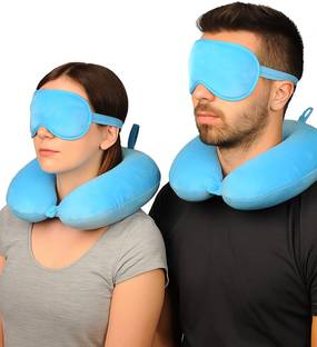 CALYWORK Velvet U-Shaped Travel Neck Pillow With Eye Mask .(COMBO) Neck Pillow