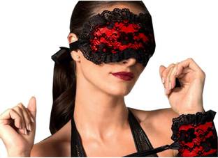 Exciting Lives Exotic Blindfold And Handcuffs Set/Blindfold Eye Shade