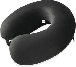 HOMESTIC 360° Memory Foam Neck Pillow for Travelling | JR-1-BLK | Black Neck Pillow & Eye Shade