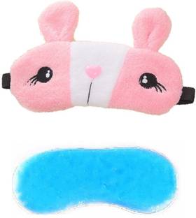 Jenna Fur Rabbit Pink Gel Sleeping Eye Mask for Insomnia, Meditation, Puffy Eyes and Dark Circles