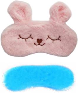 Jenna Fur Bunny Pink Gel Sleeping Eye Mask for Insomnia, Meditation, Puffy Eyes and Dark Circles Eye Shade