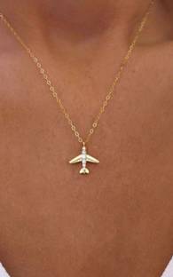 Hira Jewellery Airplane Necklace Sterling Silver Plated Sterling Silver Necklace