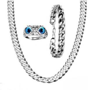 Smykker Fashion Best Fashionable Ring Owl and Bracelets Chain For Looking Well Silver Plated Stainless Steel Chain