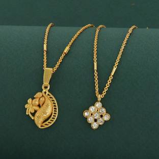 Dency Stylish pandant Locket For Women and girls Gold-plated Copper Pendant Set