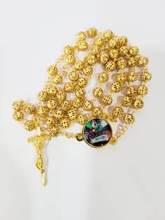 Divine Creations Rosary Golden Rosary for Praying with Mothermary Medal Metal Chain