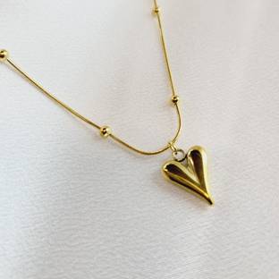 बॉबल क्लस्टर Anti Tarnish Gold Plated Stainless Steel Heart pendant necklace For Women गोल्ड प्लेटेड स्टेनलेस स्टील नेकलेस