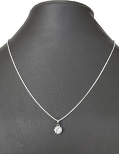 Khushal Beautiful Design Diamond Shape Pendant With Snake Zircon Silver Plated Alloy Necklace
