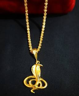 Vitthalesh Snake ONLE & CHANDRAMUKHI Cubic Zirconia Gold-plated Plated Alloy Chain Set